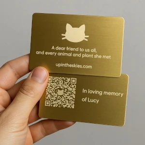Metallic Engraved Keepsake Cards with QR Code