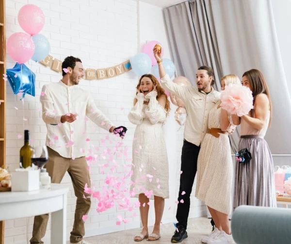 Family celebrating